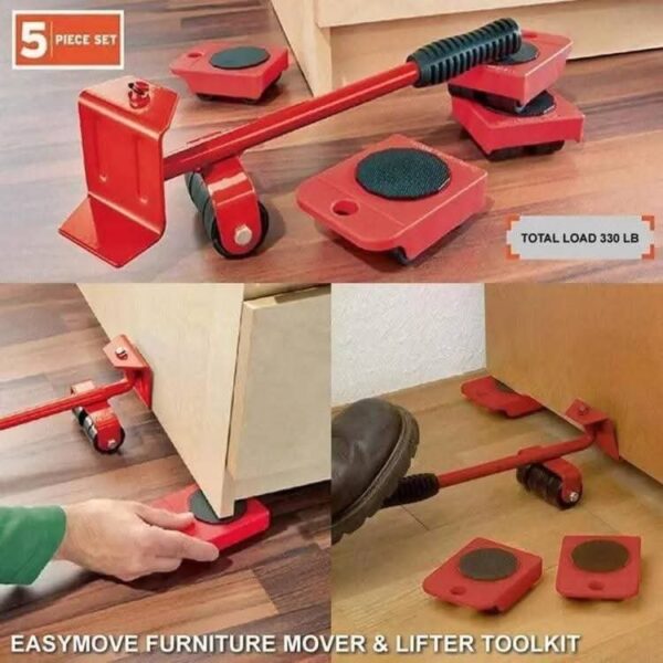 5-Piece Furniture Lifter and Mover Set – Heavy Duty Tool for Sofa, Bed, Cabinet - Image 3