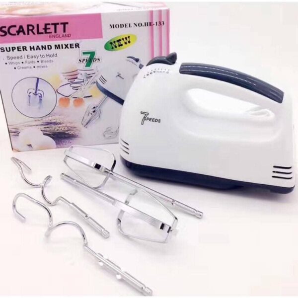 Scarlett Electric Egg Beater and Mixer – 7-Speed Handheld Cake & Cream Blender - Image 3