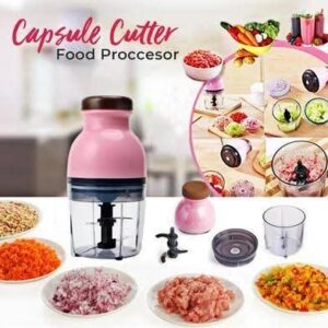 Powerful Speed Electric Capsule Cutter & Blender – Compact Food Processor with 4-Blade System