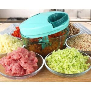Quick Manual Vegetable Cutter with 3 Stainless Steel Blades and 850ml Capacity